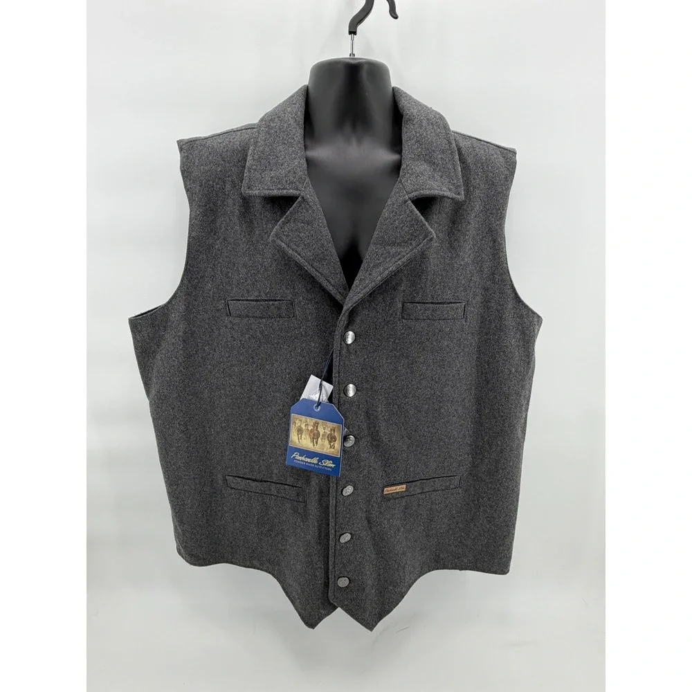 Panhandle Slim Vest Mens XXL Charcoal New Wool‎ Solid Heather Powder River